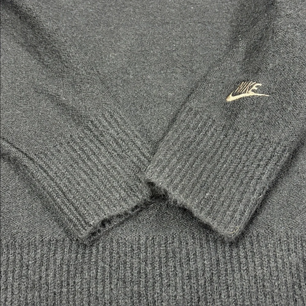 Nike Sportswear Tech Pack Knit Sweater Mens M Black Pullover V Neck Oversized